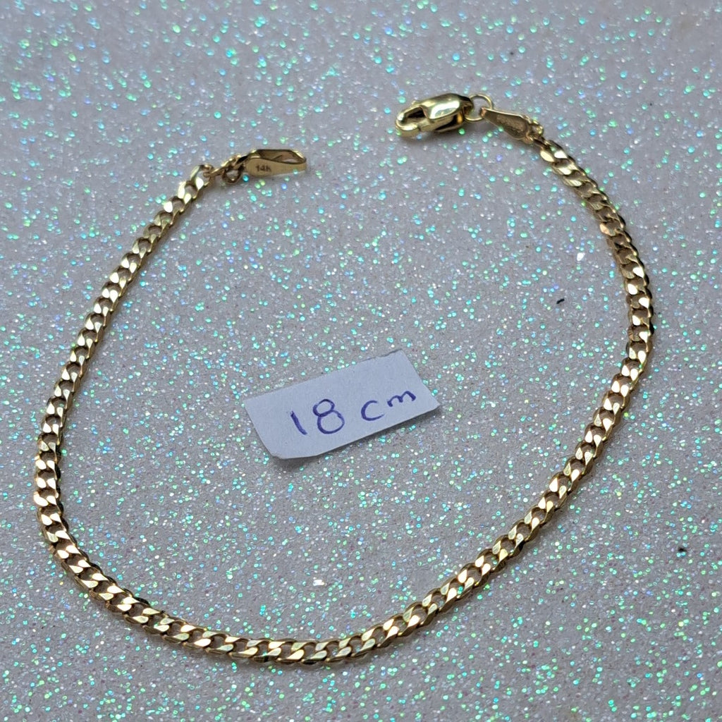PULSERA TEJIDO BARBADA 14K 18 CM 2.1 GR (NUEVO)