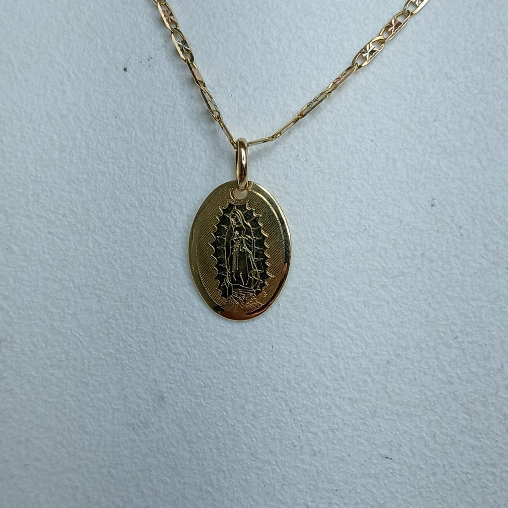 CADENA, MEDALLA RELIGIOSA ORO 14 K 2.6 GRMS (SEMINUEVO)