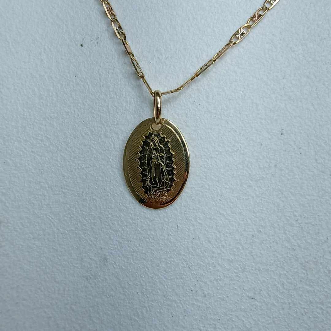 CADENA, MEDALLA RELIGIOSA ORO 14 K 2.6 GRMS (SEMINUEVO)