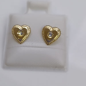 BROQUELES BROQUEL FIG CORAZON C CIRCONIA 14K 0.2614 GR (NUEVO)