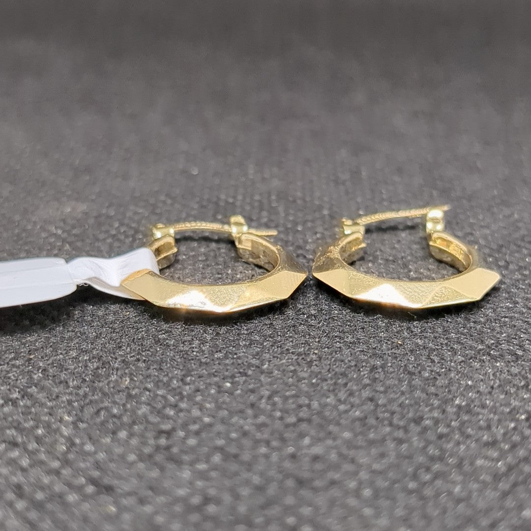 ARETES TEJIDO ARRACADAS FACETADAS 14K 1.7 GR (NUEVO)