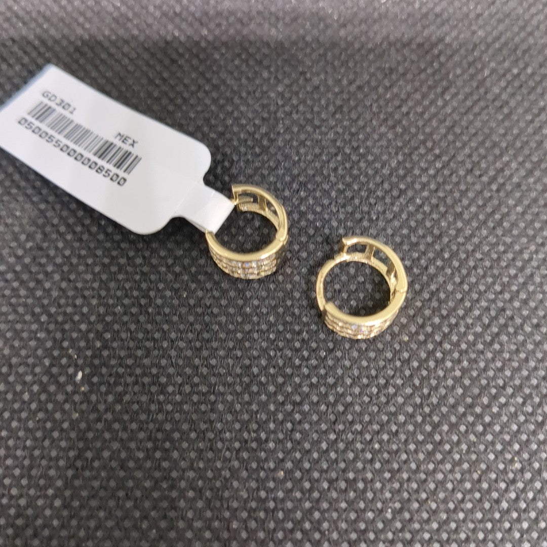 ARETES HUGGIES C CIRCONIA 14K 2.1 GR (NUEVO)