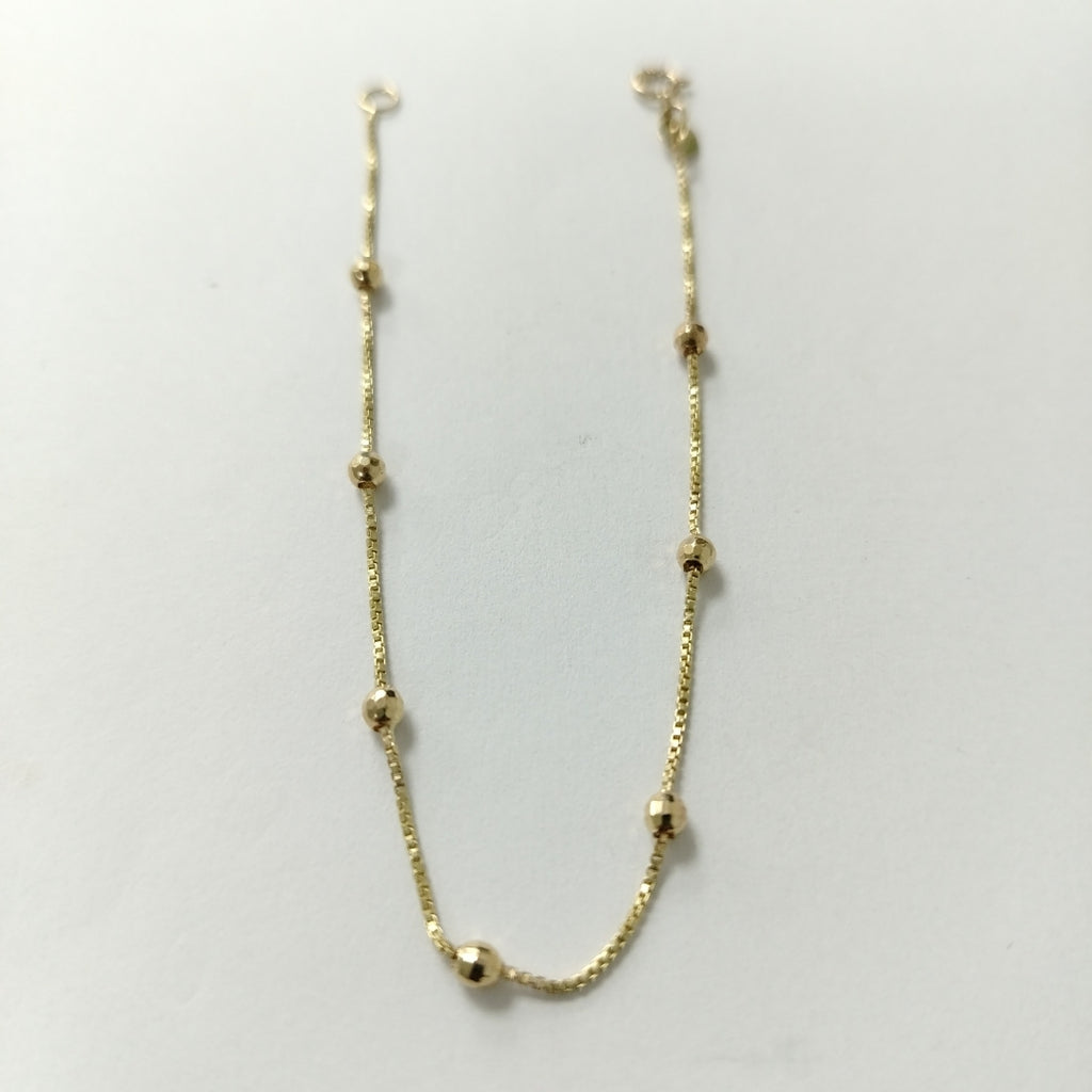 PULSERA ESPECIAL CON BOLITAS 14K 18 CM 1.4 GR (NUEVO)
