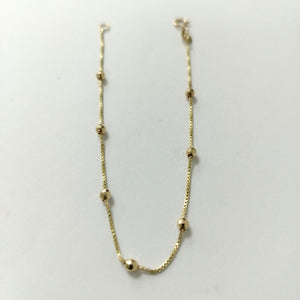 PULSERA ESPECIAL CON BOLITAS 14K 18 CM 1.4 GR (NUEVO)
