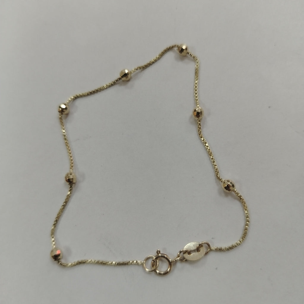 PULSERA ESPECIAL CON BOLITAS 14K 18 CM 1.4 GR (NUEVO)