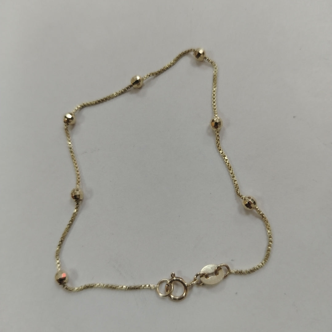 PULSERA ESPECIAL CON BOLITAS 14K 18 CM 1.4 GR (NUEVO)