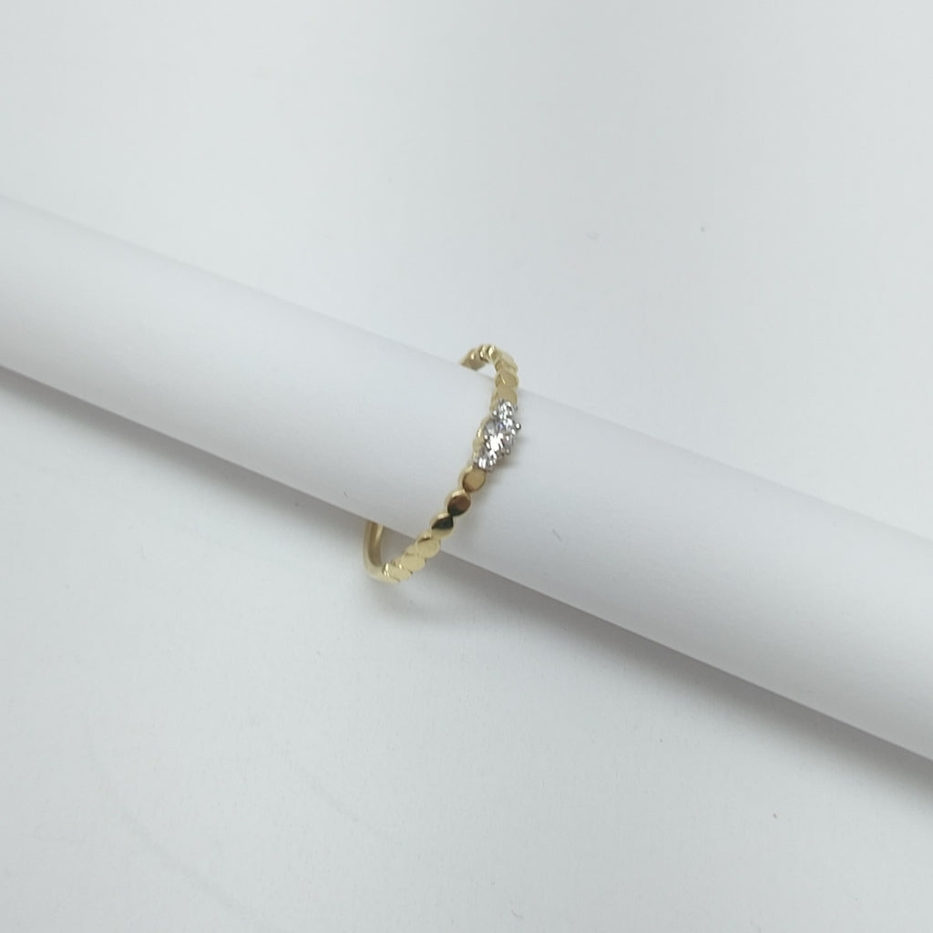 ANILLO ANILLITO C CIRCONIAS 14K 8.5 TALLA 1.2 GR (NUEVO)