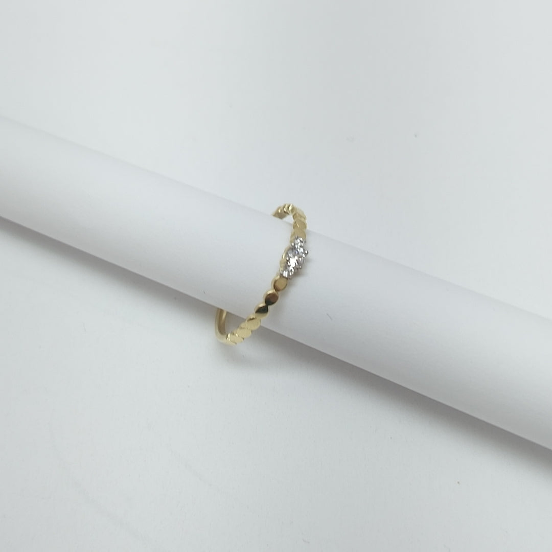 ANILLO ANILLITO C CIRCONIAS 14K 8.5 TALLA 1.2 GR (NUEVO)