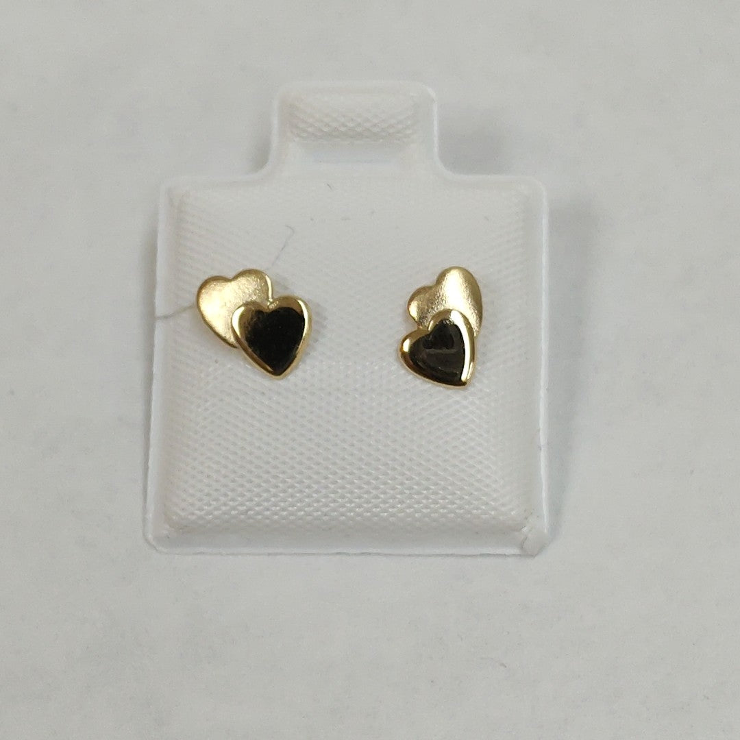 BROQUELES BROQUEL CORAZON DOBLE 14K 0.2171 GR (NUEVO)