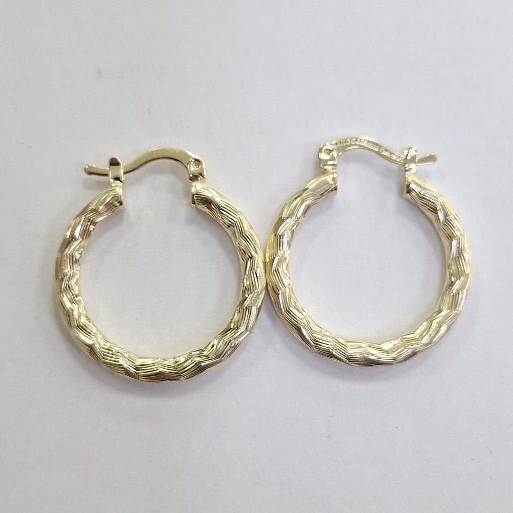 ARETES TEJIDO ARRACADA LABRADA 14K 2.7 GR (NUEVO)