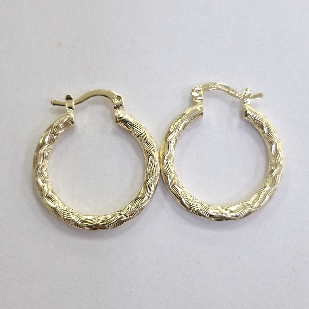 ARETES TEJIDO ARRACADA LABRADA 14K 2.7 GR (NUEVO)