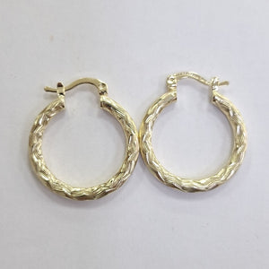 ARETES TEJIDO ARRACADA LABRADA 14K 2.7 GR (NUEVO)