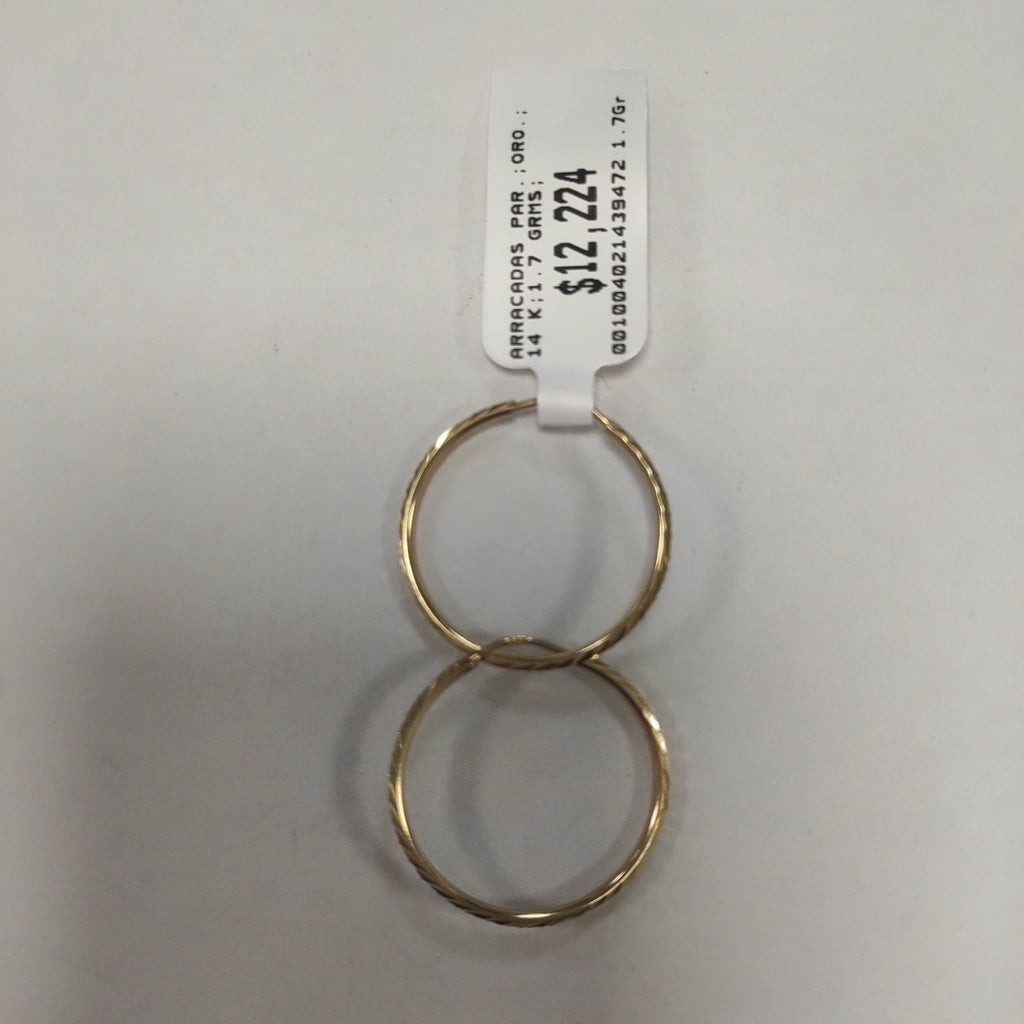 ARRACADAS PAR ORO 14 K 1.7 GRMS (SEMINUEVO)