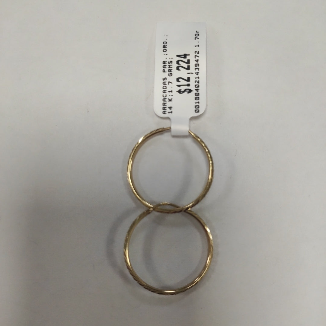 ARRACADAS PAR ORO 14 K 1.7 GRMS (SEMINUEVO)
