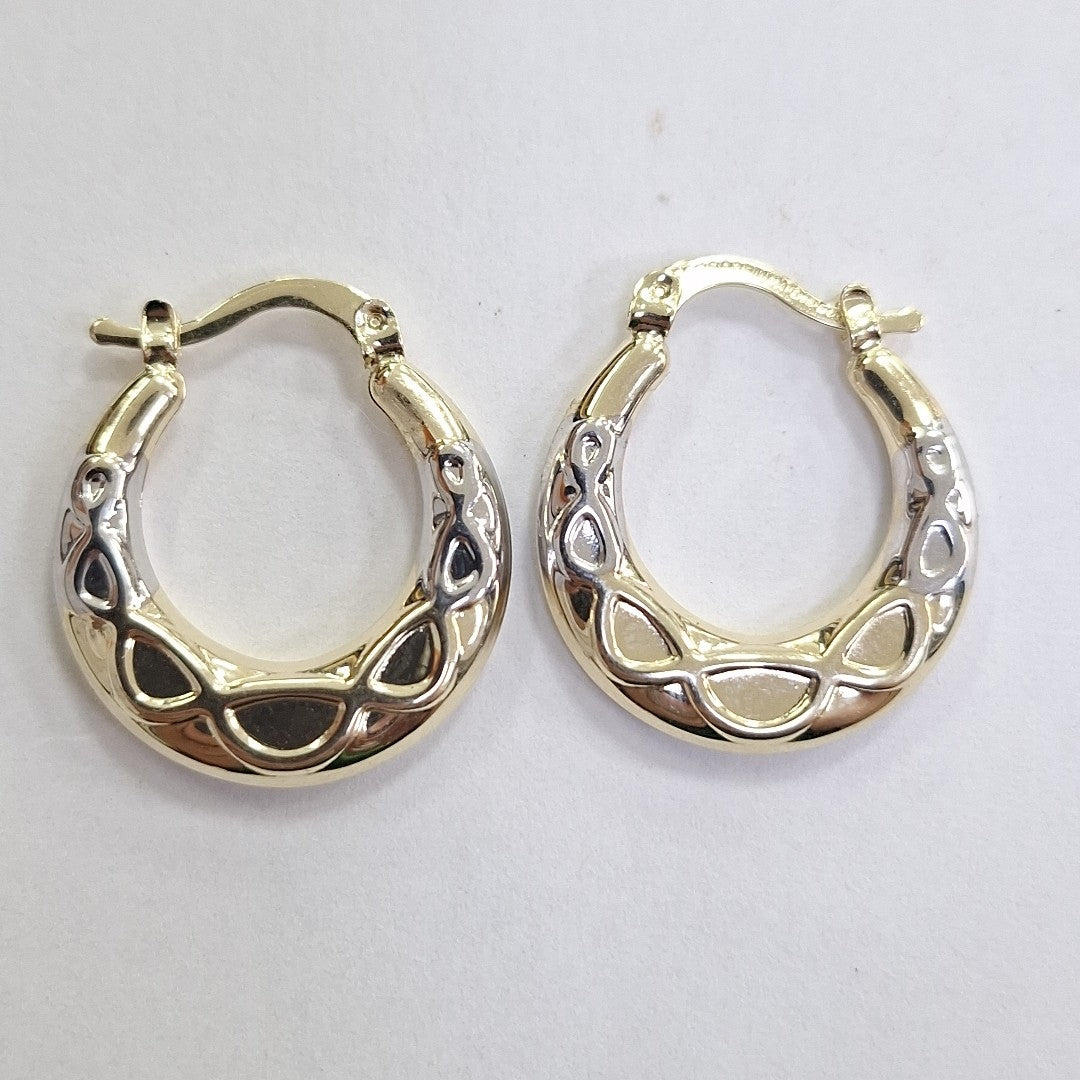 ARETES ARRACADAS COMBINADAS CON INFINITO 14K 2.2 GR (NUEVO)