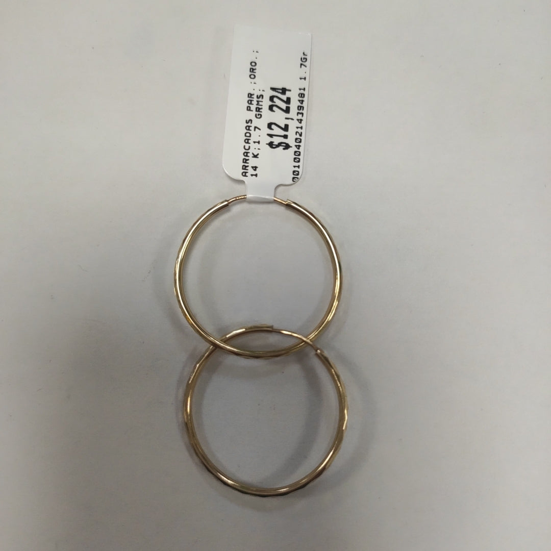 ARRACADAS PAR ORO 14 K 1.7 GRMS (SEMINUEVO)