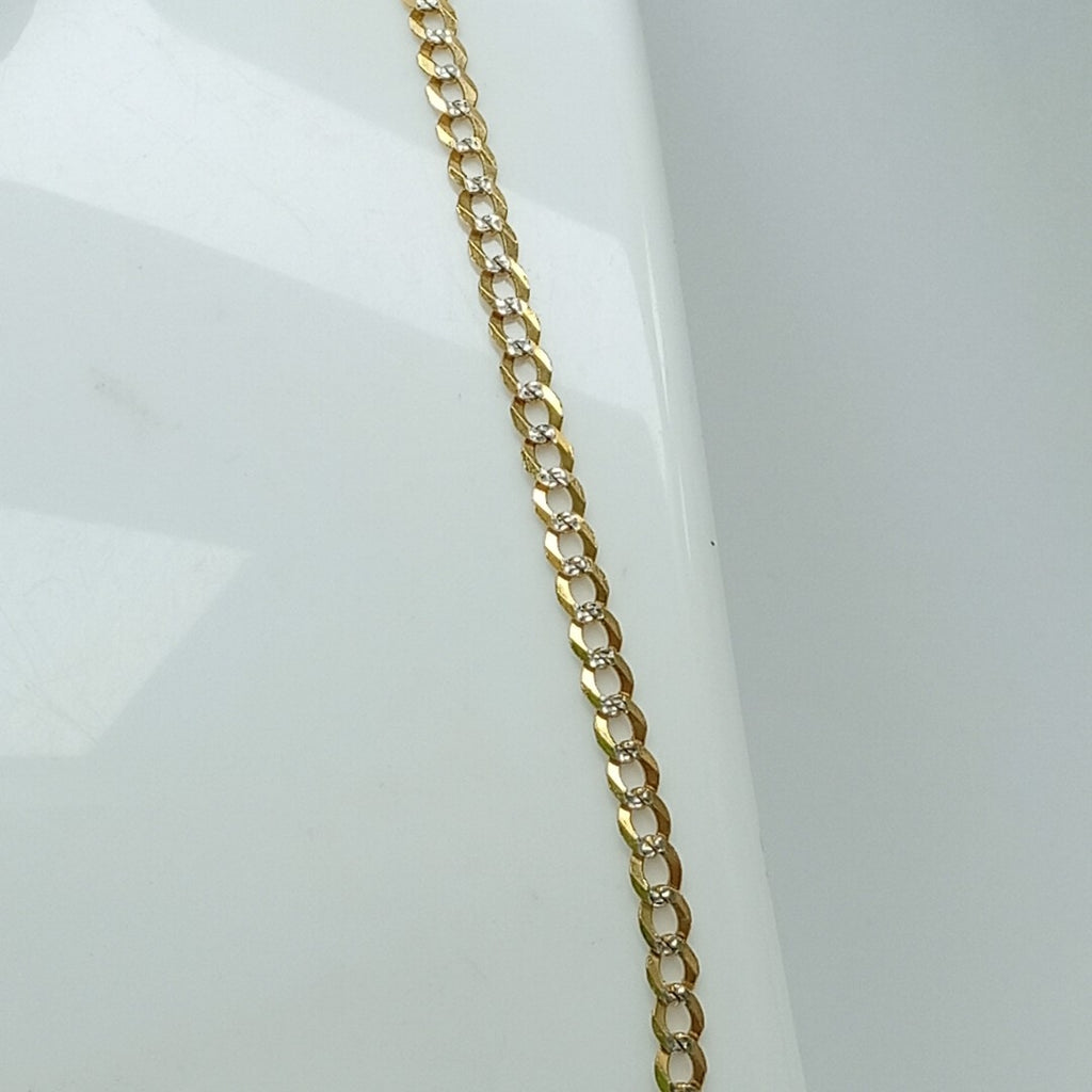 CADENAS BARBADA DIAMANTADA ORO 14K 55 CM 8.9 GR (NUEVO)