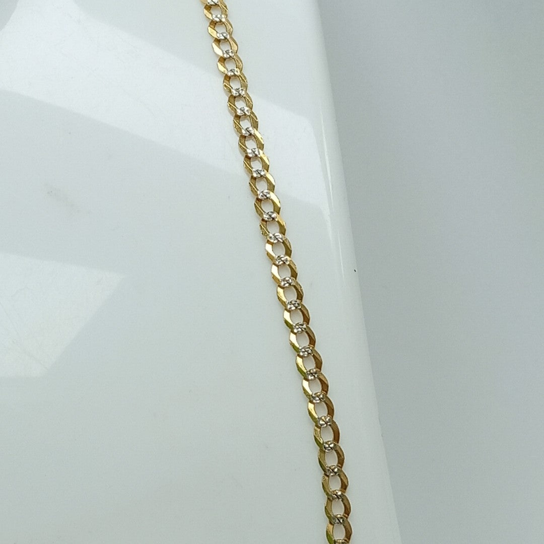 CADENAS BARBADA DIAMANTADA ORO 14K 55 CM 8.9 GR (NUEVO)