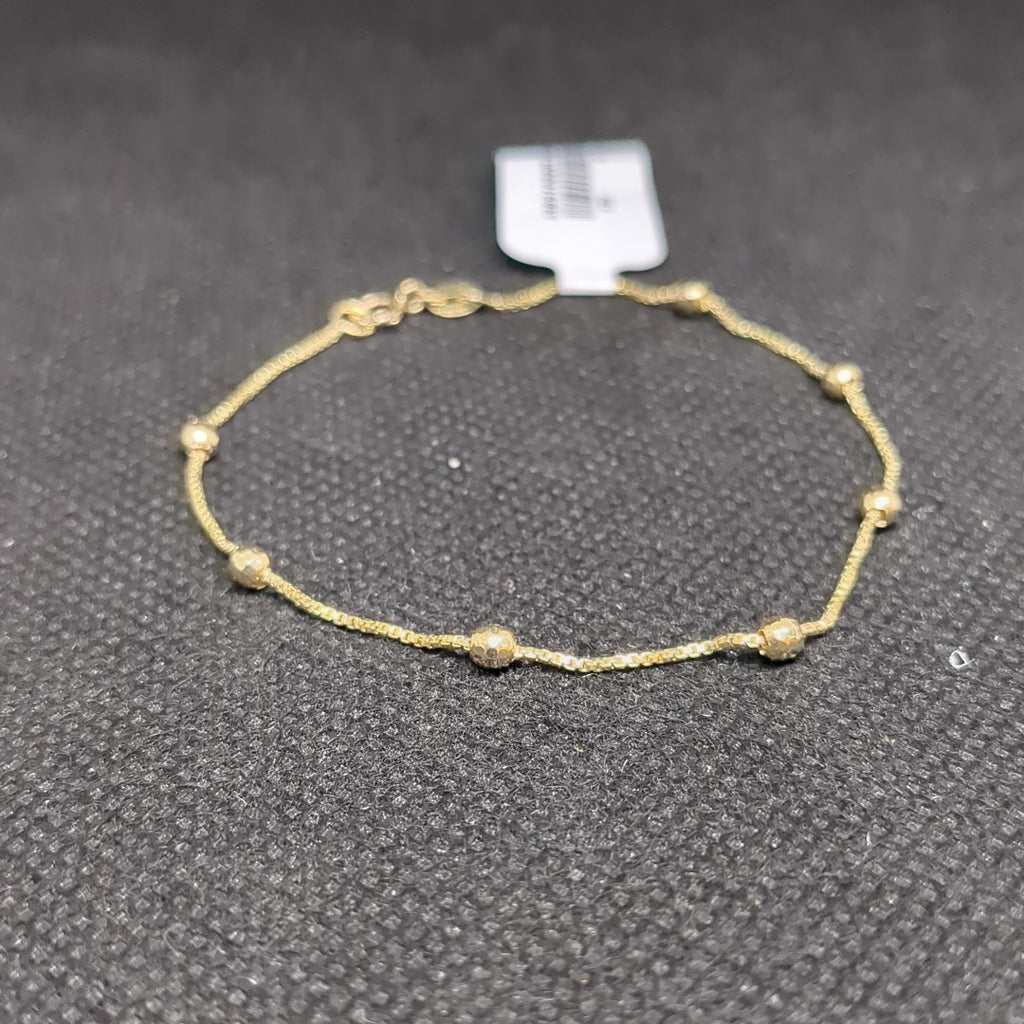 PULSERA ESPECIAL CON BOLITAS 14K 18 CM 1.4 GR (NUEVO)