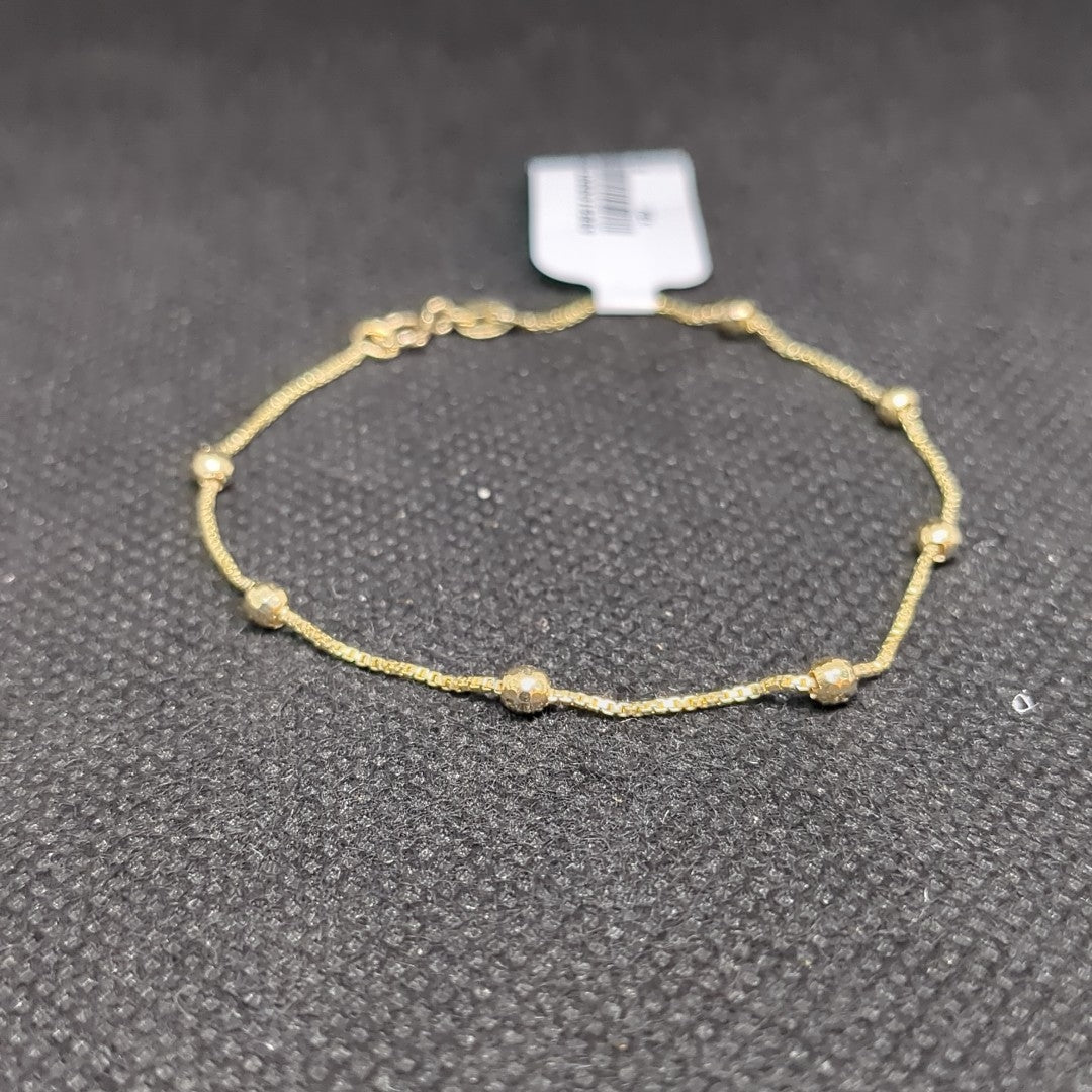 PULSERA ESPECIAL CON BOLITAS 14K 18 CM 1.4 GR (NUEVO)