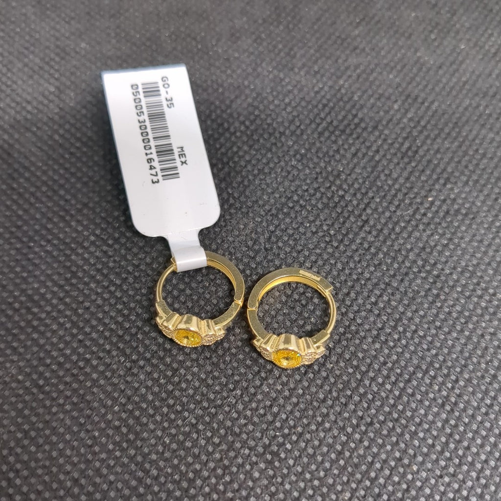 ARETES ARRACADAS CON CIRCONIAS Y PDRAS COL 14K 3.2 GR (NUEVO)
