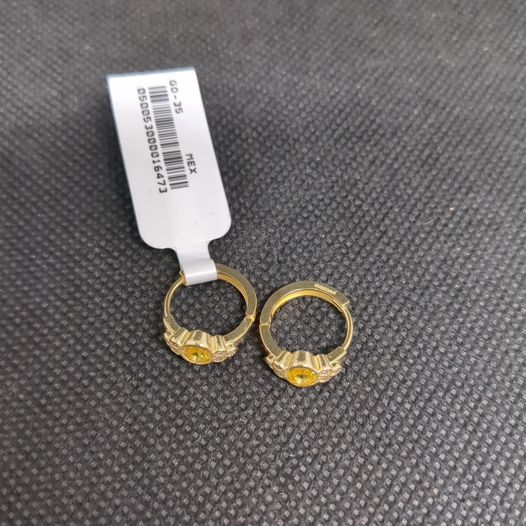 ARETES ARRACADAS CON CIRCONIAS Y PDRAS COL 14K 3.2 GR (NUEVO)