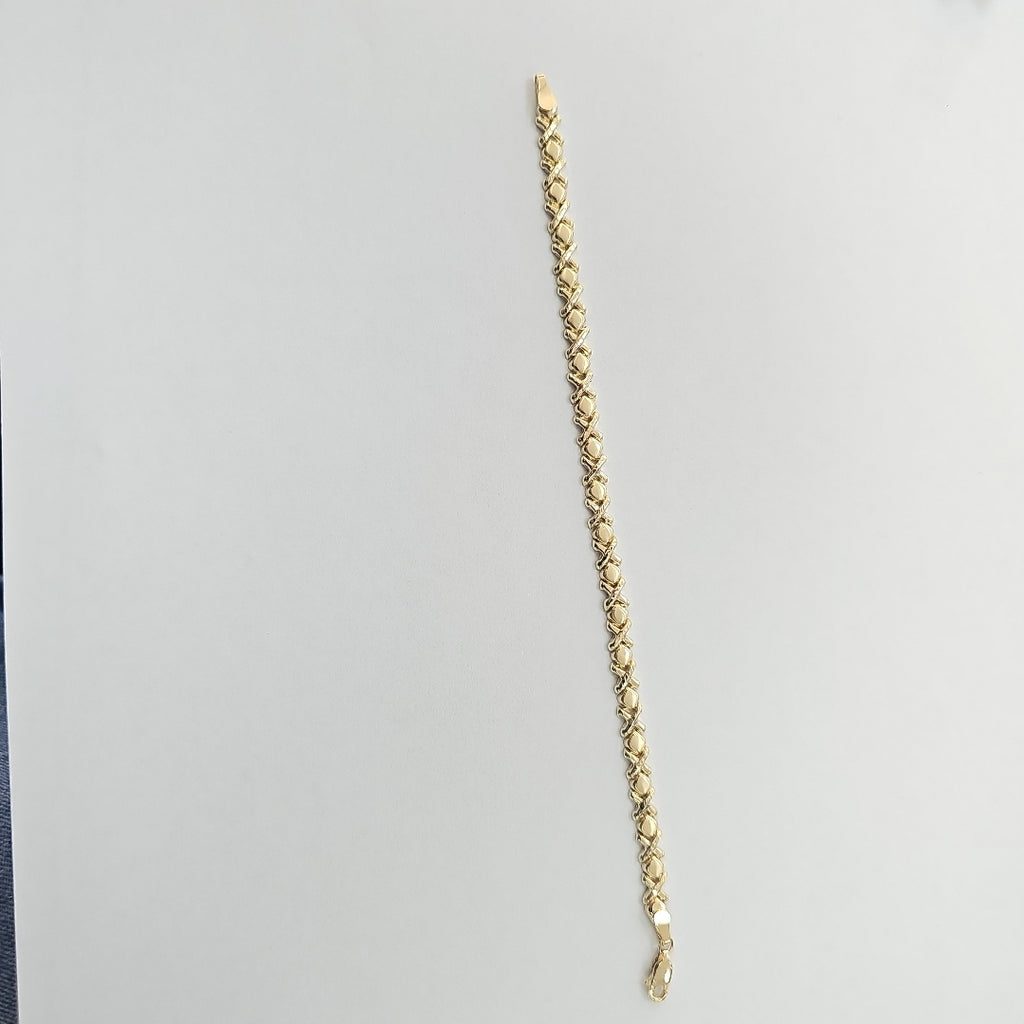PULSERA ESPECIAL XOXO 14K 18 CM 6.1 GR (NUEVO)