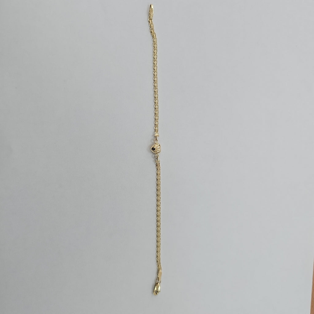 PULSERA ESPECIAL C CORAZON 14K 18 CM 2.7 GR (NUEVO)