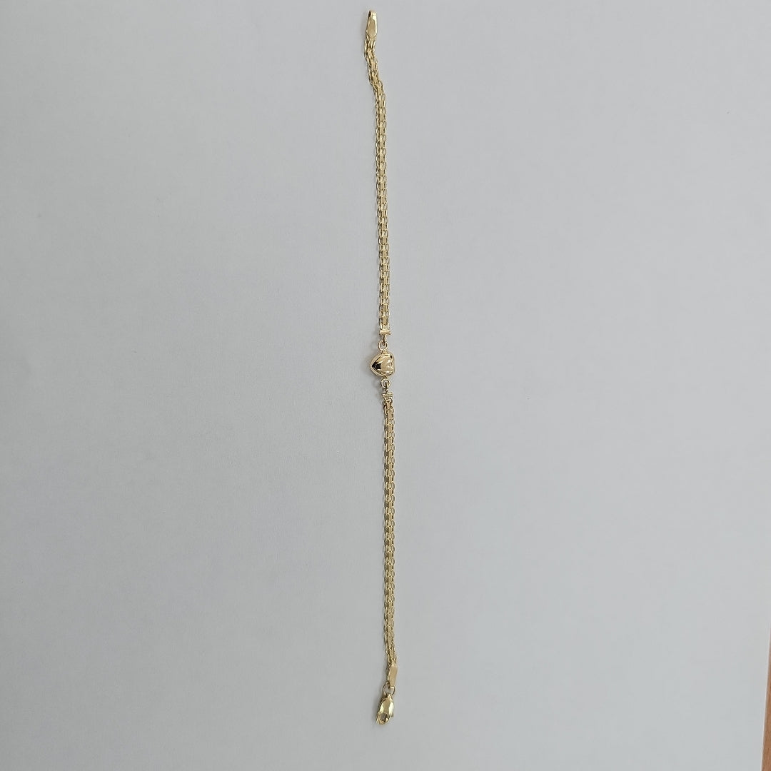 PULSERA ESPECIAL C CORAZON 14K 18 CM 2.7 GR (NUEVO)