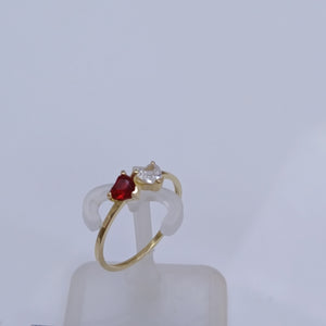 ANILLOS CON CIRCONIA T PIEDRA DE COLOR 14K TALLA 7 1.1 GR (NUEVO)