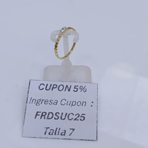 ANILLO ANILLITO C CIRCONIAS 14K 6 TALLA 1 GR (NUEVO)