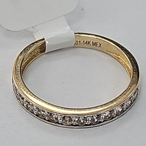 ANILLO ANILLITO C CIRCONIAS 14K 7 TALLA 2.1 GR (NUEVO)