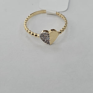 ANILLO ANILLITO FIG CORAZON C CIRCONIAS 14K 8 TALLA 1.6 GR (NUEVO)