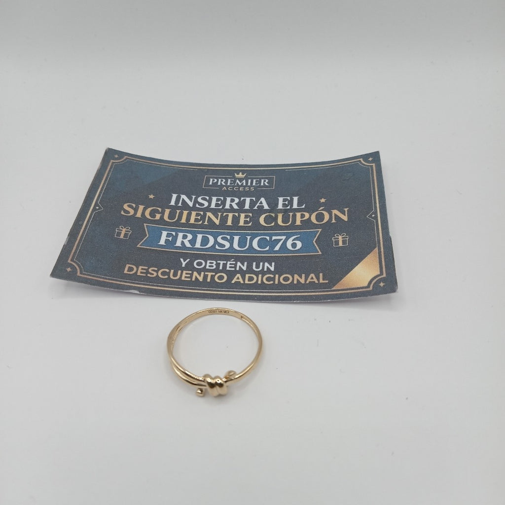 ANILLO ANILLITO C NUDO 14K 9.5 TALLA 2.1 GR (NUEVO)