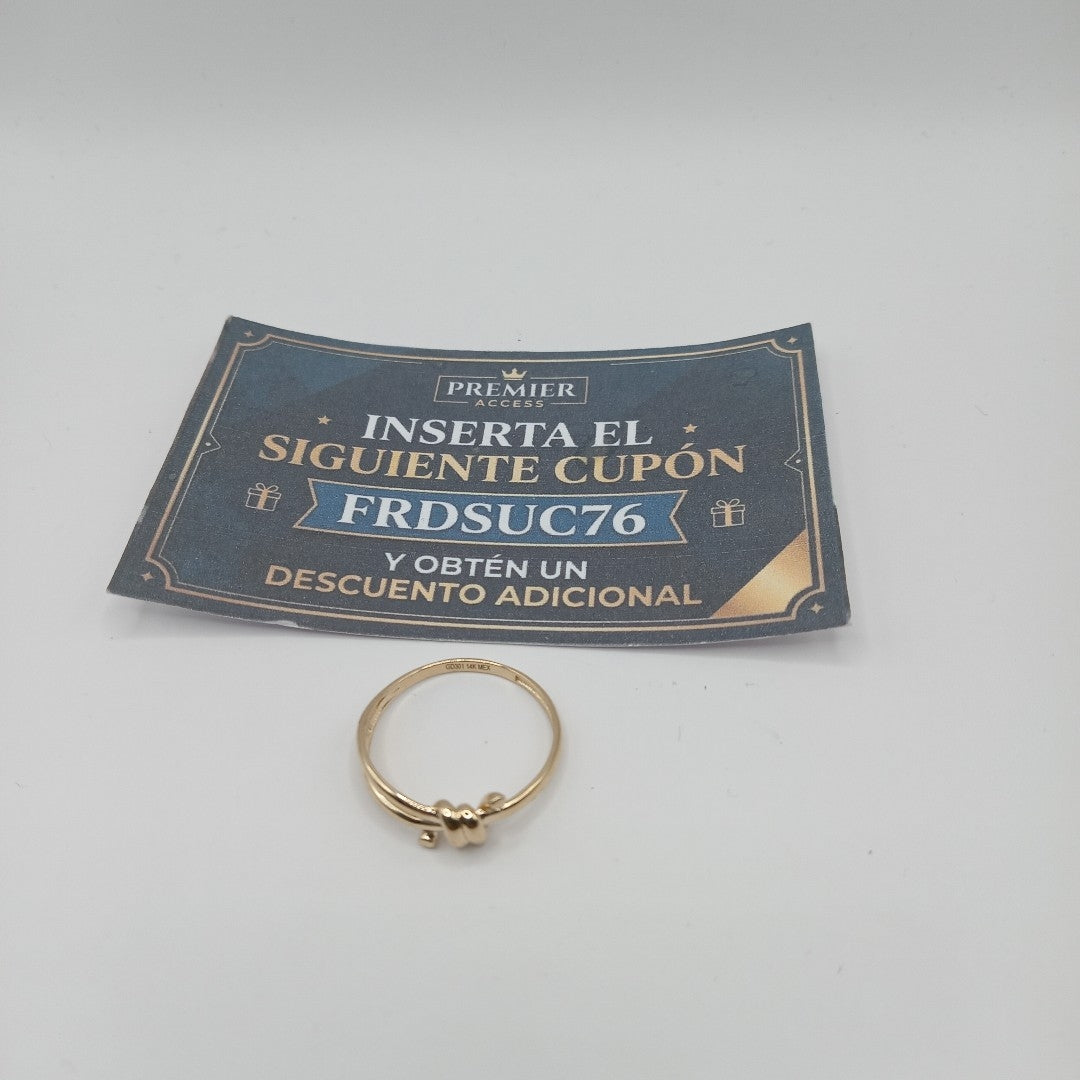 ANILLO ANILLITO C NUDO 14K 9.5 TALLA 2.1 GR (NUEVO)
