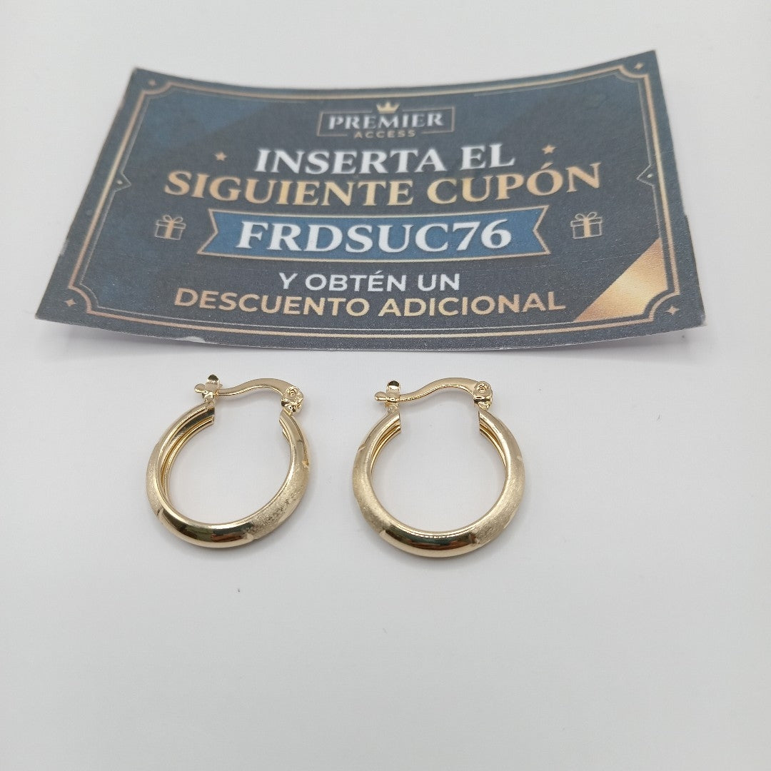 ARETES TEJIDO ARRACADA SATINADA 14K 2.6 GR (NUEVO)