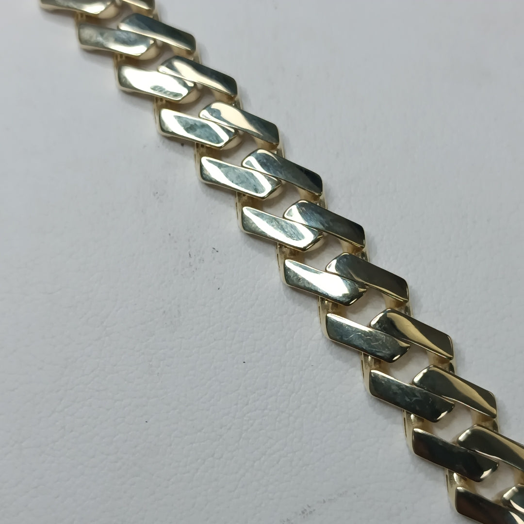 PULSERA CABALLERO MONACO ORO 10K 12.5 (NUEVO)
