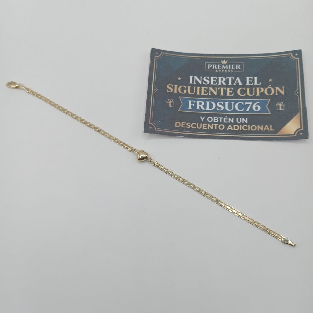 PULSERA ESPECIAL C CORAZON 14K 18 CM 2.7 GR (NUEVO)
