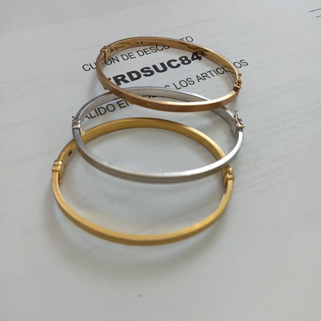 PULSERA RIGIDA ORO COMBINADO 14 K 18,80 GRMS (SEMINUEVO)