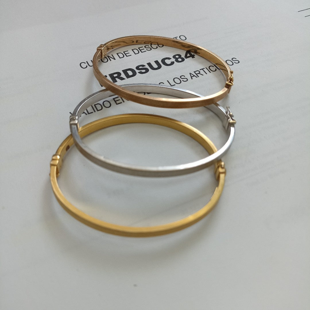 PULSERA RIGIDA ORO COMBINADO 14 K 18,80 GRMS (SEMINUEVO)