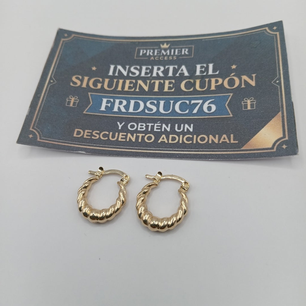 ARETES ARRACADAS TZL HUECAS 14K 1.5 GR (NUEVO)