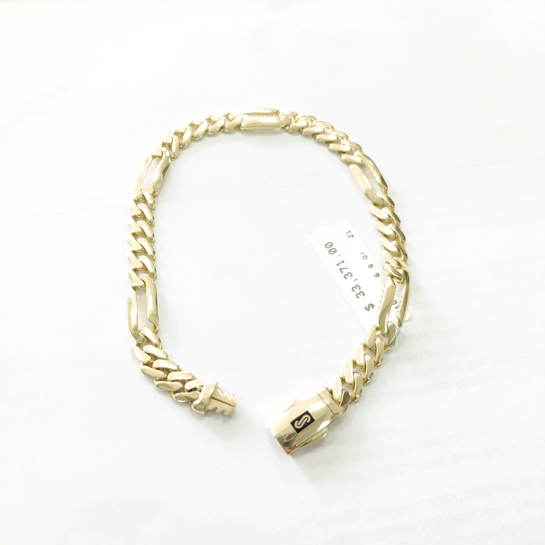 PULSERA CABALLERO MONACO ORO 10K 6.8 (NUEVO)