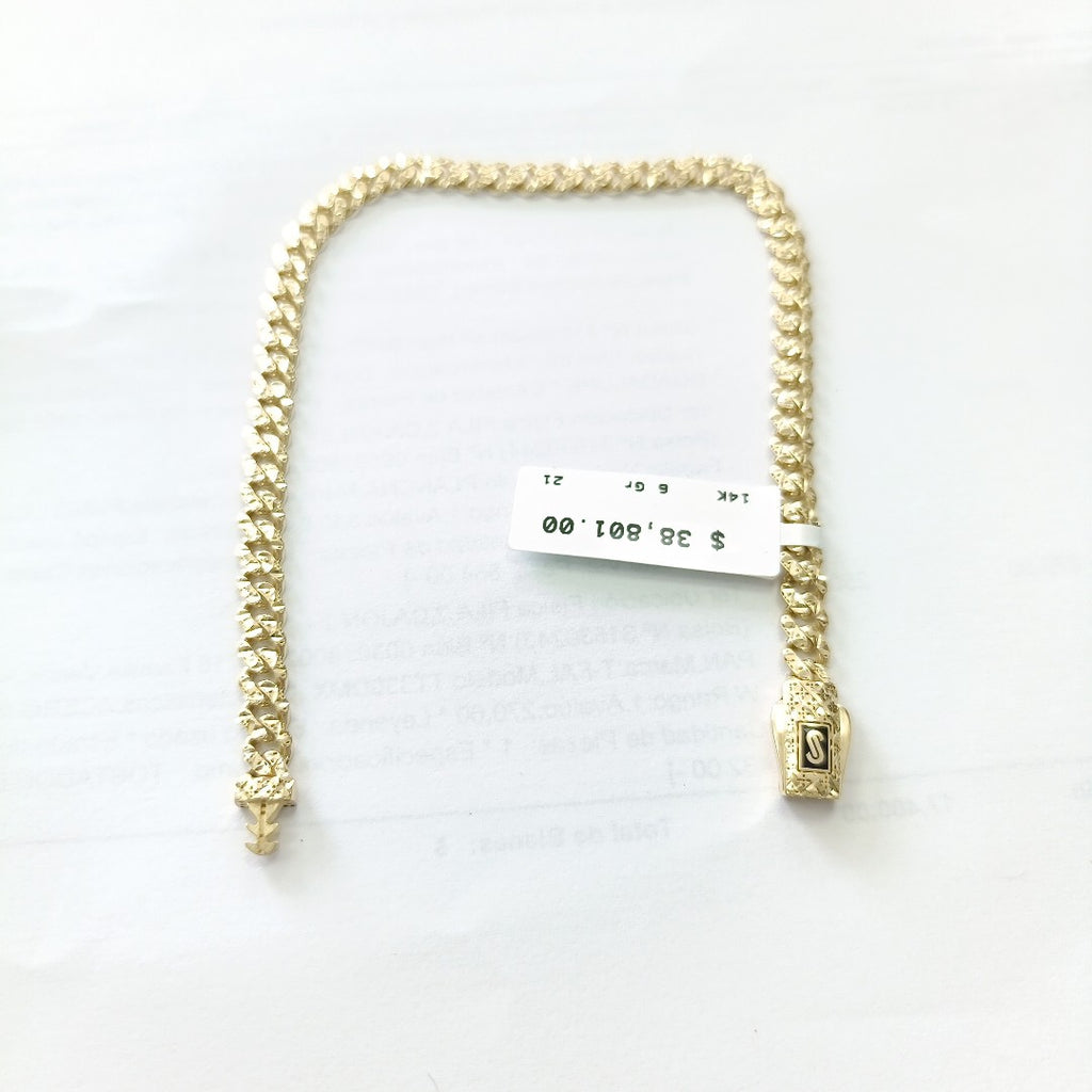 PULSERA CABALLERO MONACO ORO 14K 6 (NUEVO)