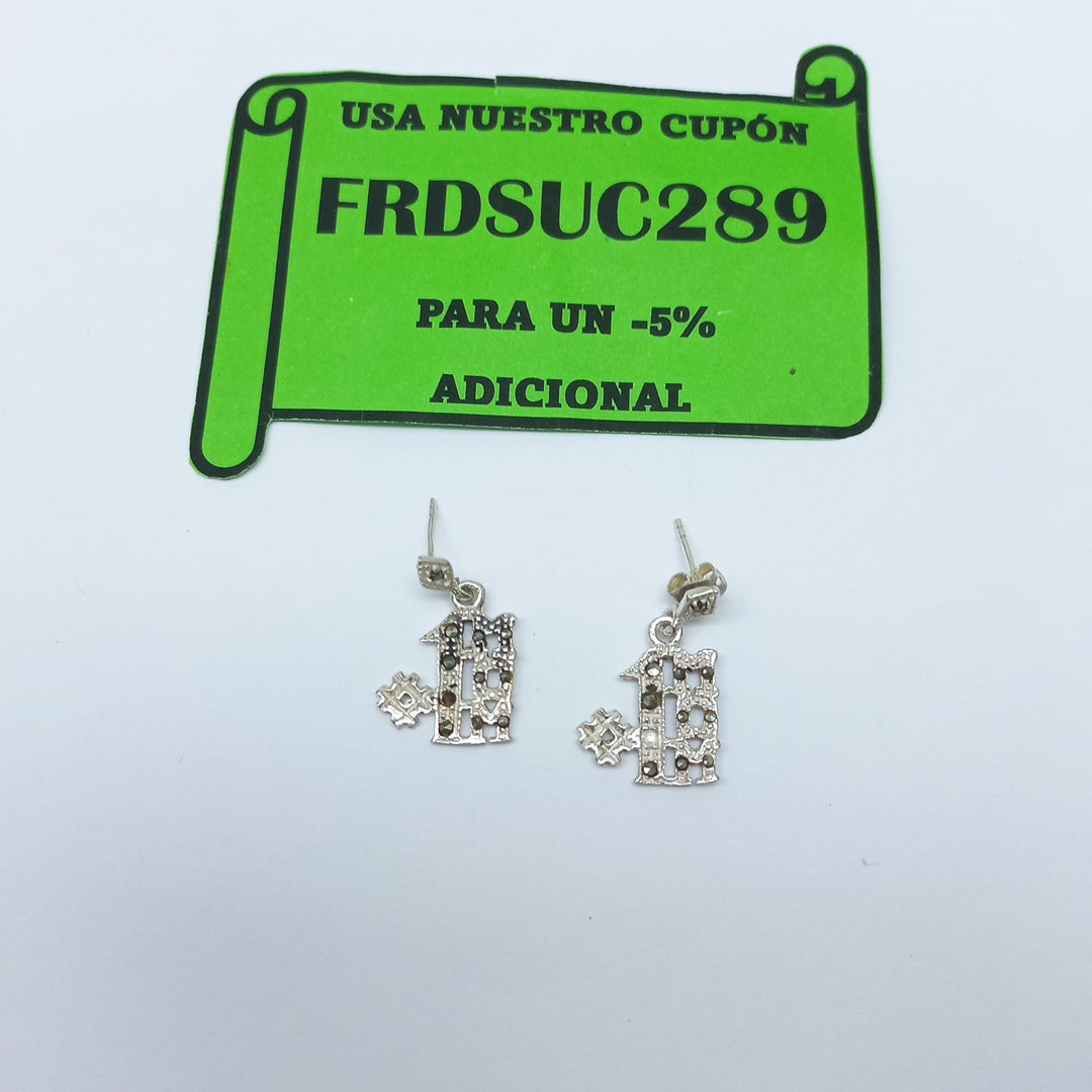 ARETES PAR,DIJE PLATA 6,10 GRMS (SEMINUEVO)