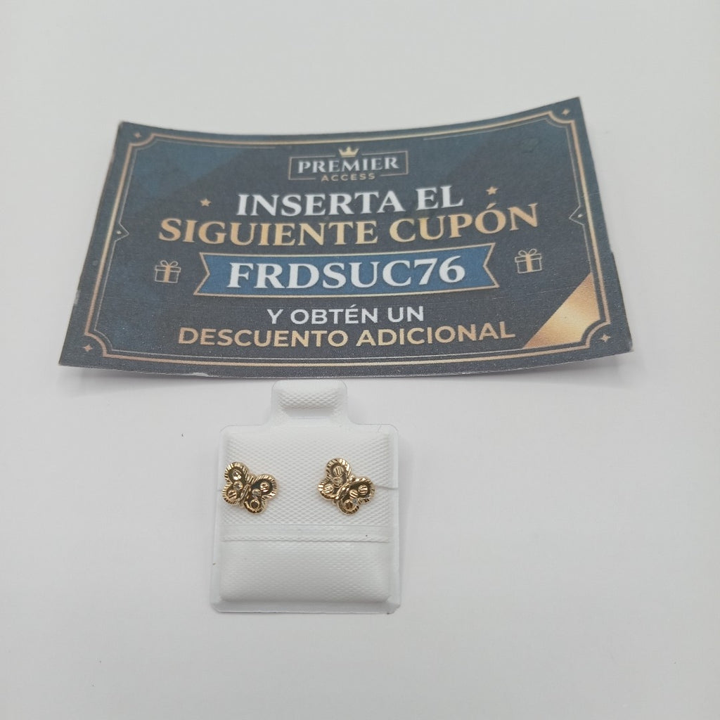 BROQUELES BROQUEL FIG MARIPOSA 14K 0.2668 GR (NUEVO)