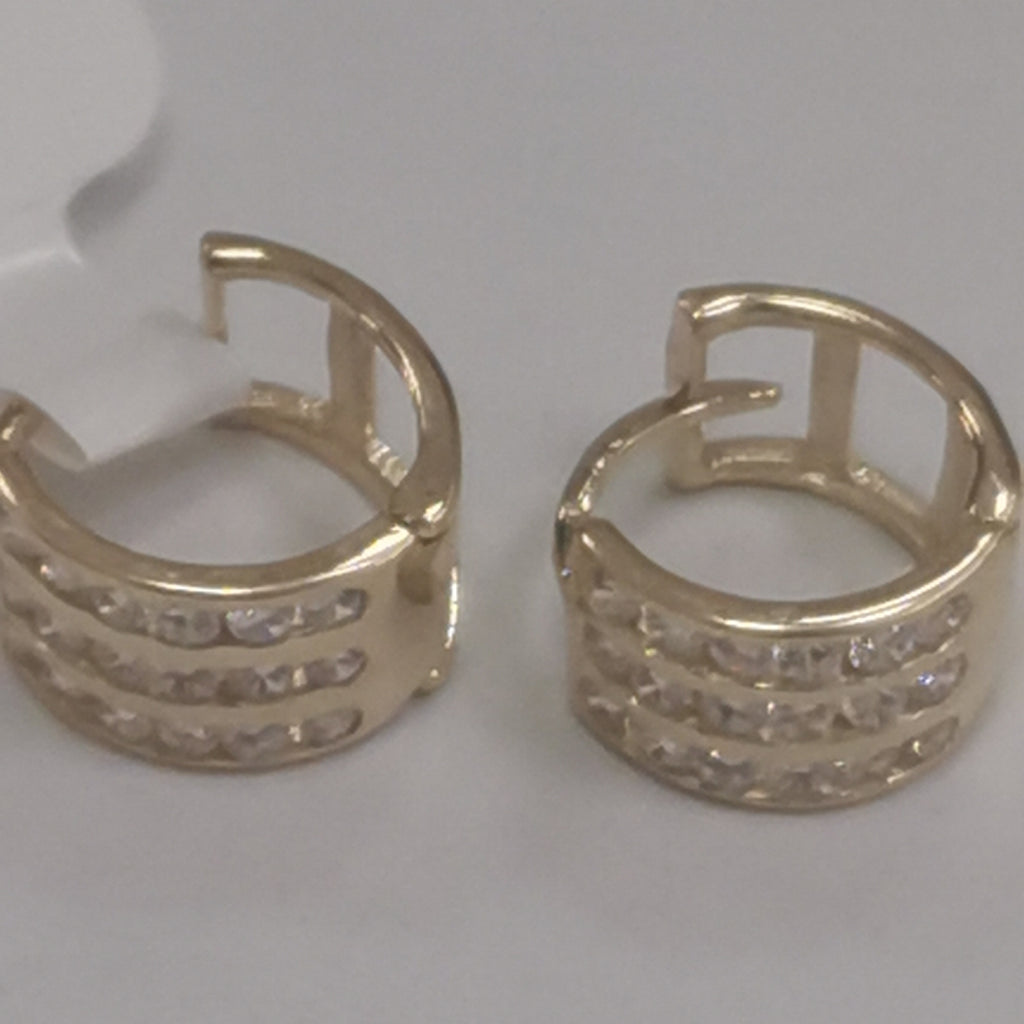 ARETES HUGGIES C CIRCONIA 14K 2.1 GR (NUEVO)
