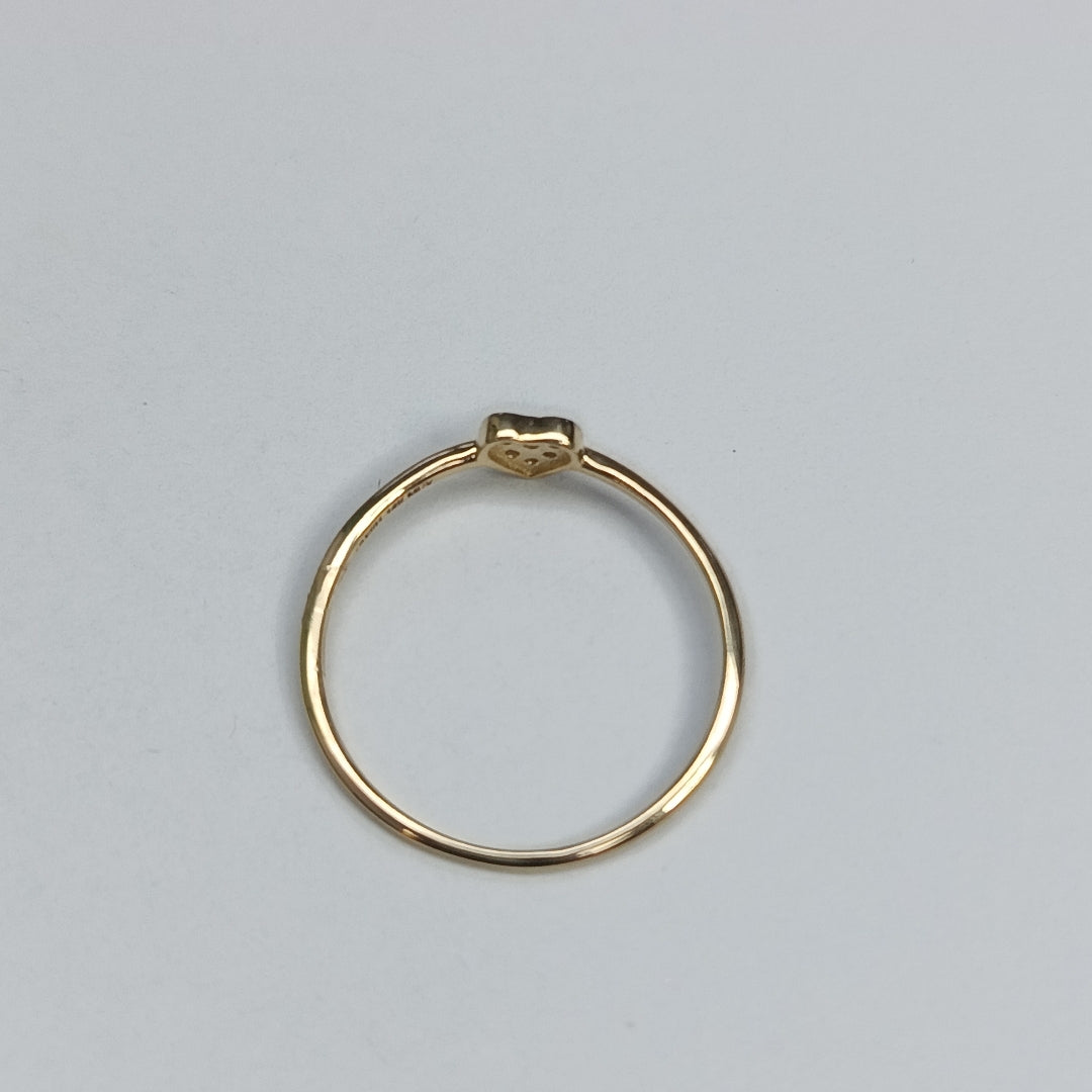 ANILLO ANILLITO CORAZON C CIRCONIA 14K 8 TALLA 0.8 GR (NUEVO)