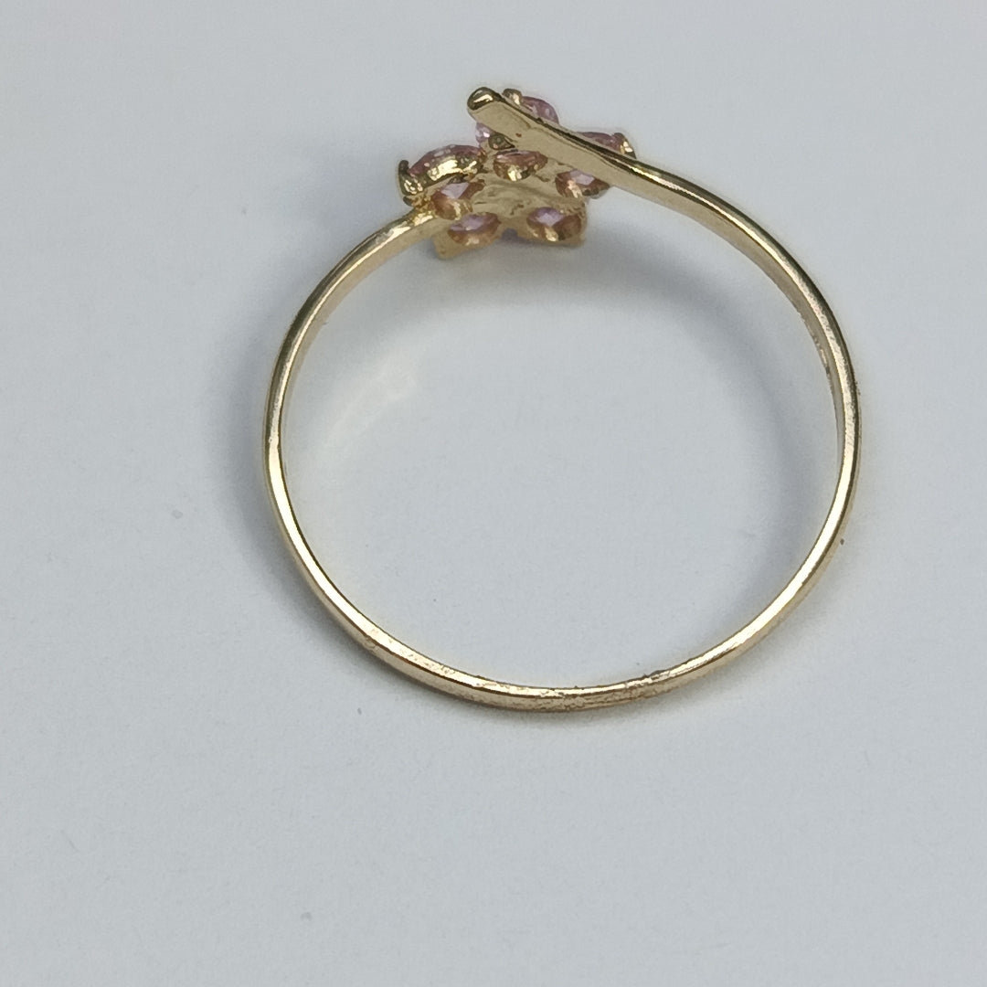 ANILLOS FIG FLOR PIEDRAS COL 14K TALLA 7 1 GR (NUEVO)