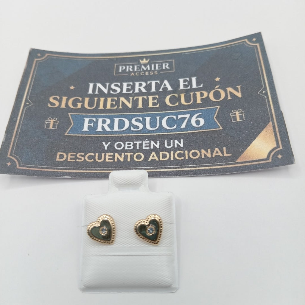 BROQUELES BROQUEL FIG CORAZON C CIRCONIA 14K 0.2614 GR (NUEVO)