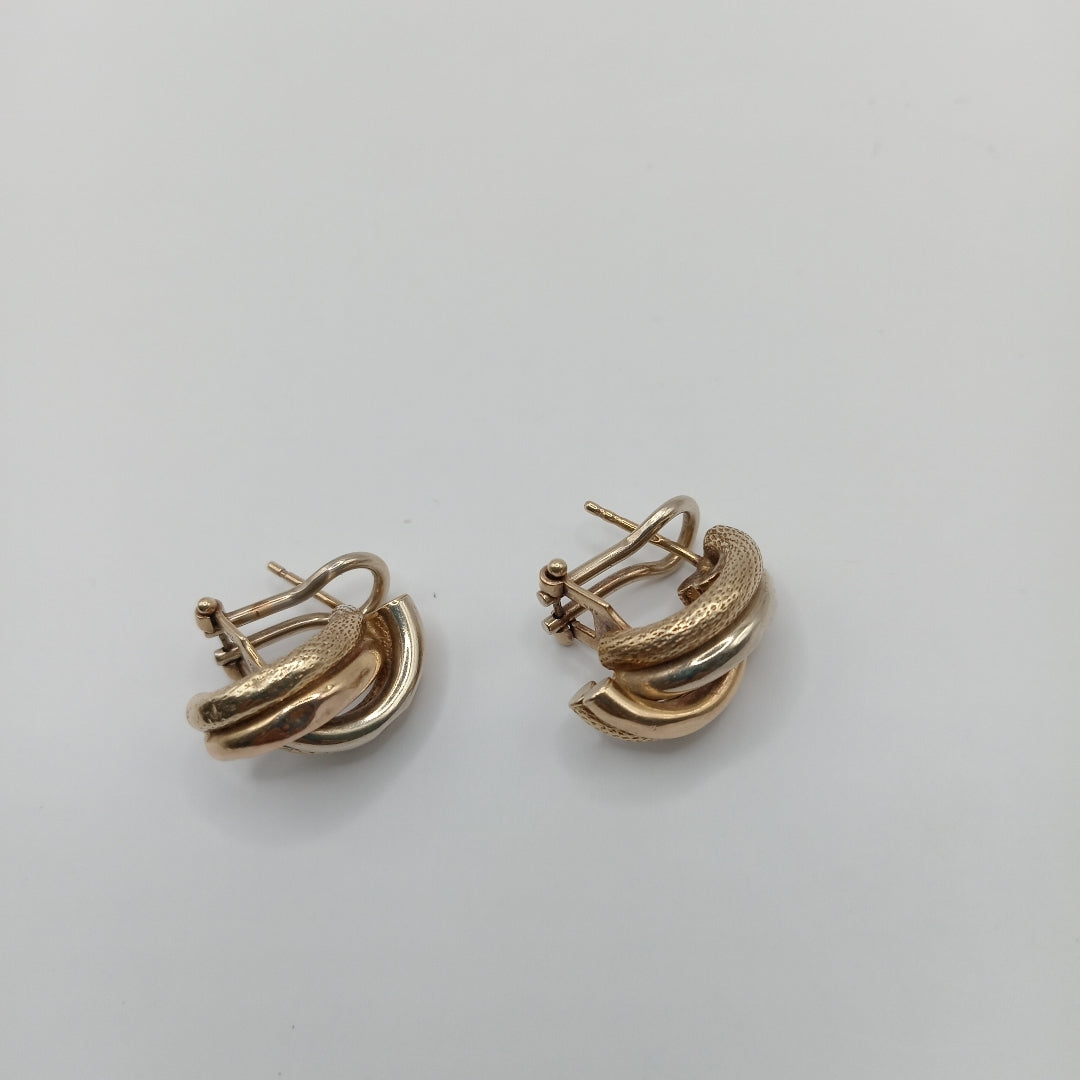 ARETES PAR ORO COMBINADO 14 K 4,60 GRMS (SEMINUEVO)